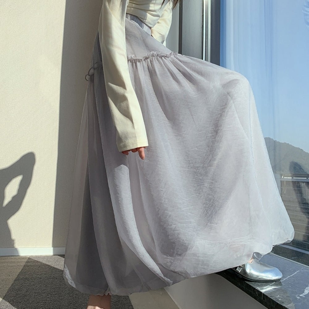 シフォンマキシバルーンスカート｜オフィスカジュアル レディース 通販【ミレジェネ】