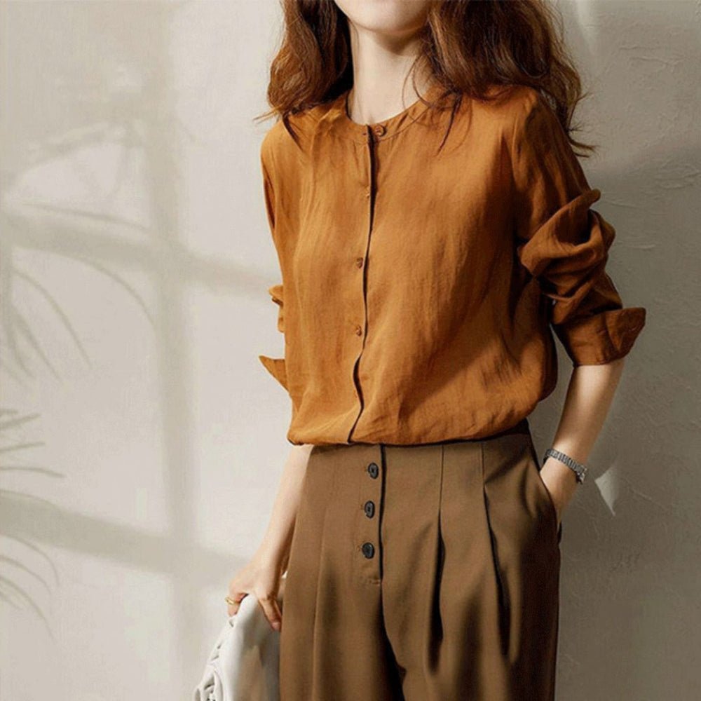 ラウンドネックソフトブラウス｜オフィスカジュアル レディース 通販【ミレジェネ】