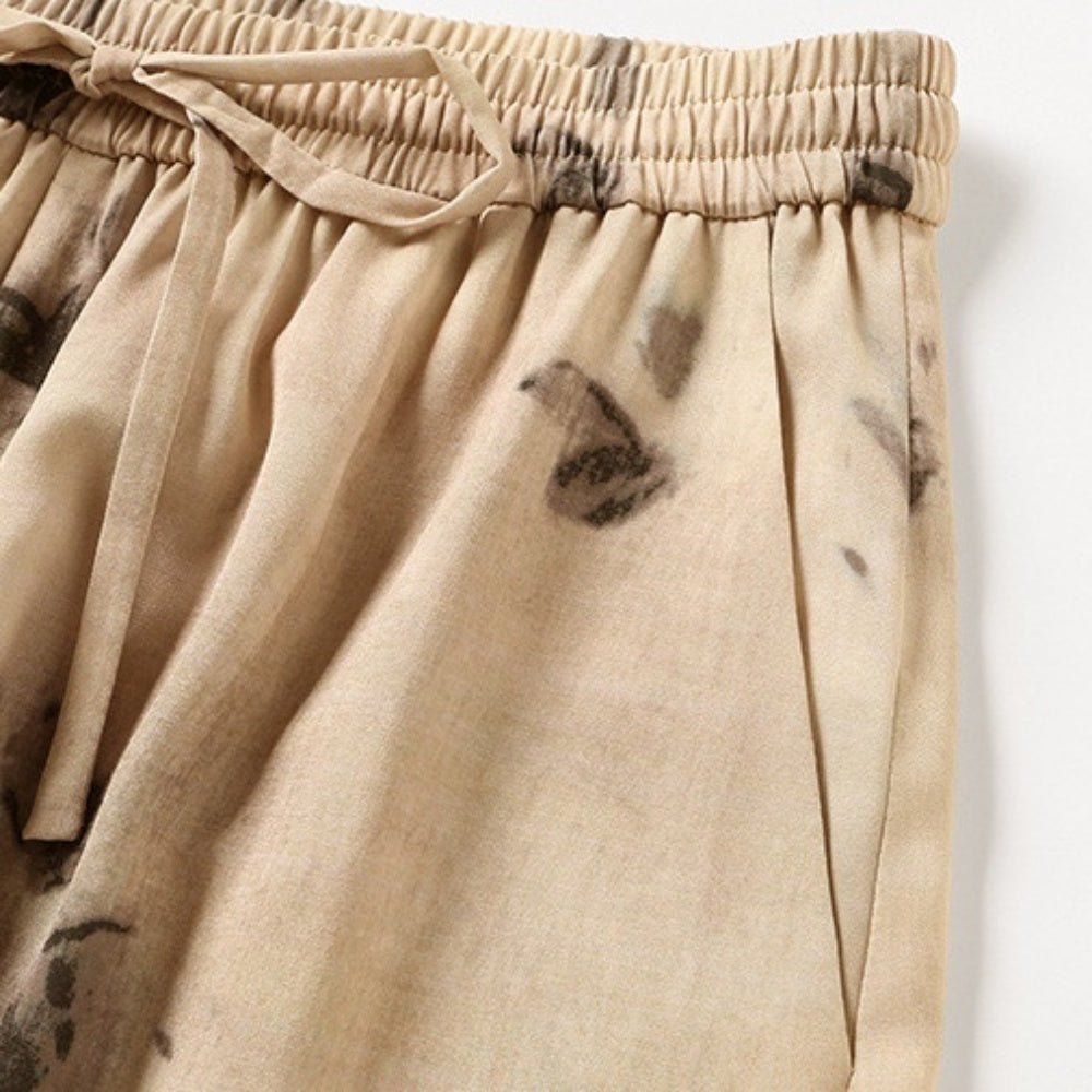 ウエストシャーリングリーフ柄パンツ｜オフィスカジュアル レディース 通販【ミレジェネ】