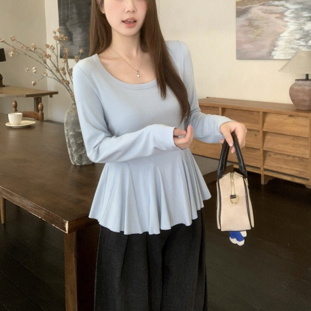 ペプラムリブカットソートップス｜オフィスカジュアル レディース 通販【ミレジェネ】