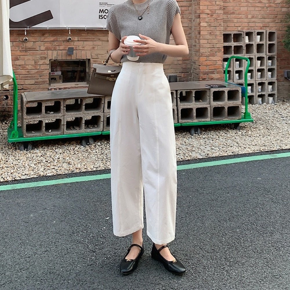 ハイウエストクロップドストレートパンツ｜オフィスカジュアル レディース 通販 Millennial Generation【ミレジェネ】