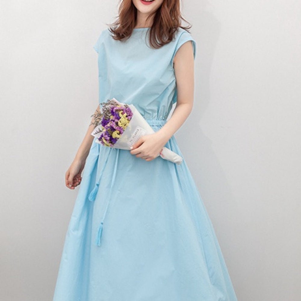 ウェストギャザースクエアネックワンピース｜オフィスカジュアル レディース 通販【ミレジェネ】