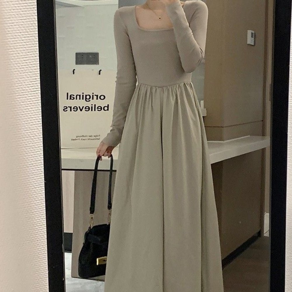 スクエアネックロングワンピース｜オフィスカジュアル レディース 通販【ミレジェネ】