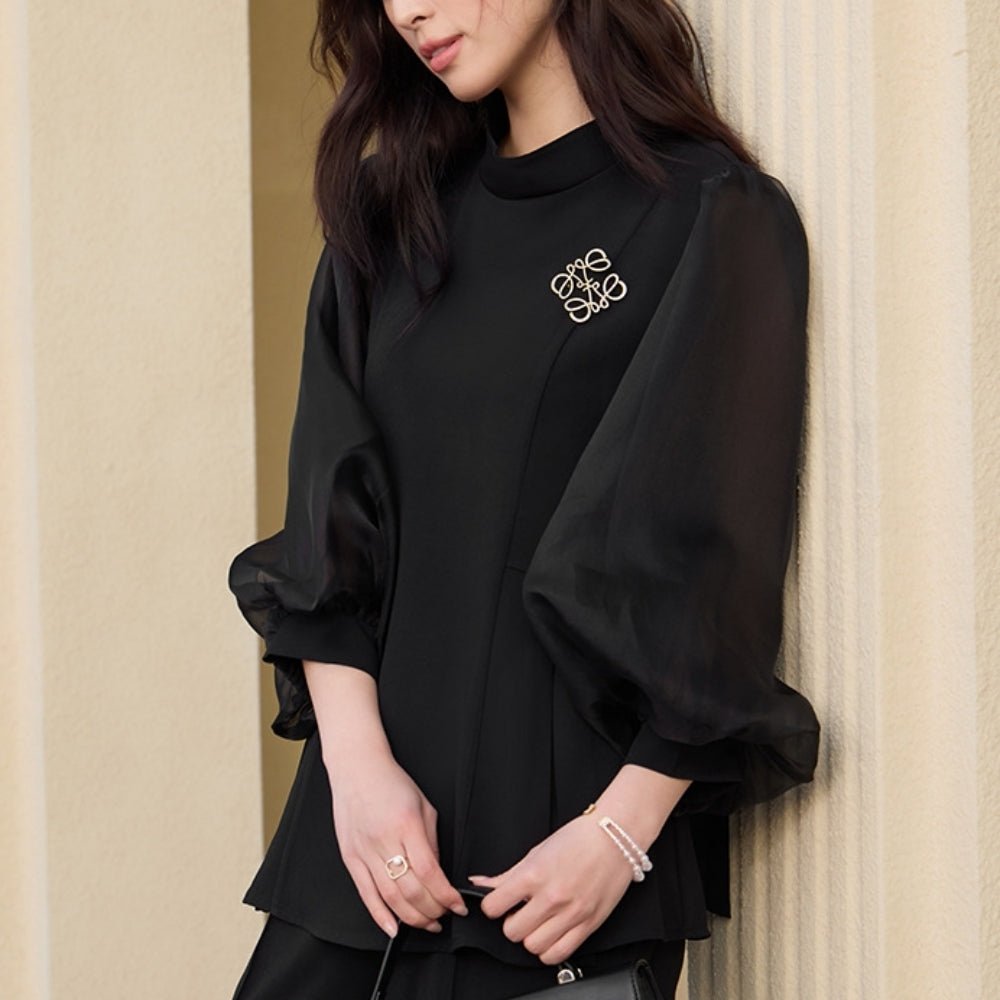 パフスリーブリボンセットアップ｜オフィスカジュアル レディース 通販【ミレジェネ】