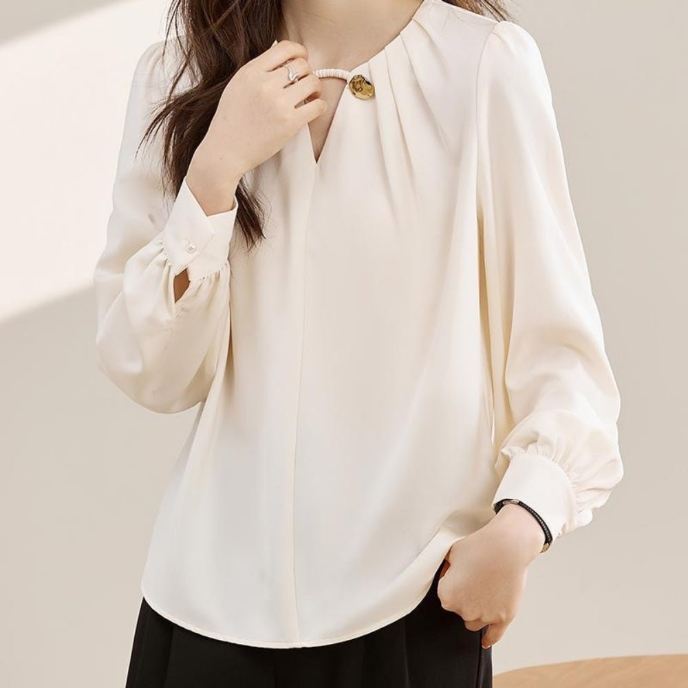 <即納>タックスリットデザインブラウス｜オフィスカジュアル レディース 通販【ミレジェネ】