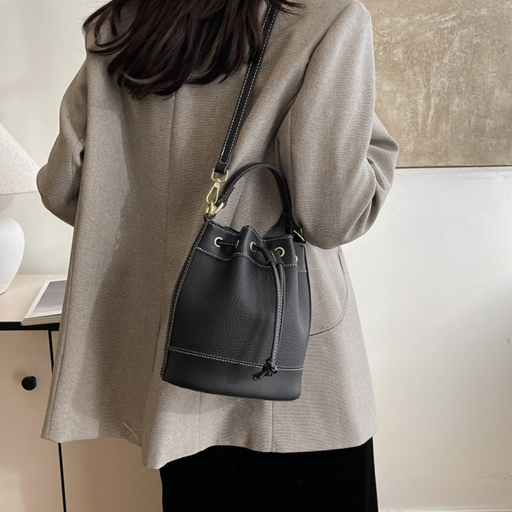 ハンドル付き丸底巾着バッグ｜オフィスカジュアル レディース 通販【ミレジェネ】