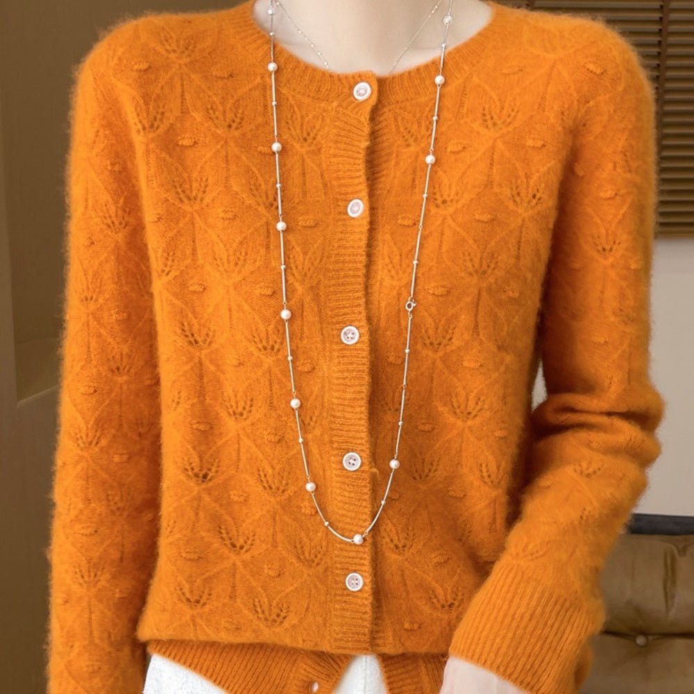 レース調ウールカーディガン｜オフィスカジュアル レディース 通販【ミレジェネ】