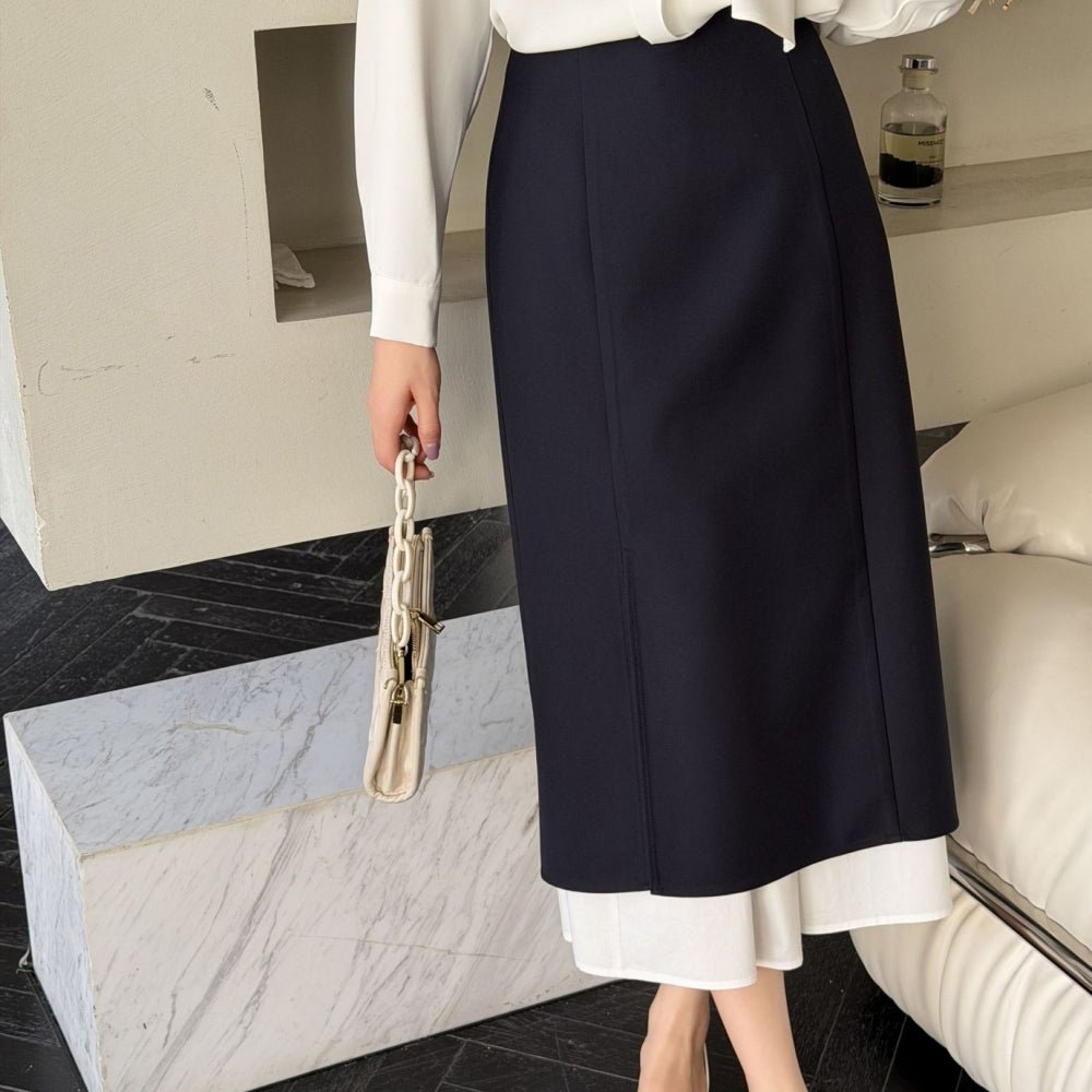 レイヤースリットミディスカート｜オフィスカジュアル レディース 通販【ミレジェネ】