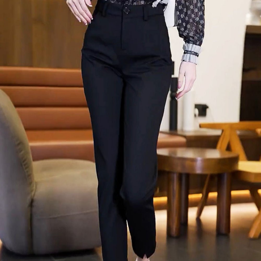 裾スリット入りストレートパンツ｜オフィスカジュアル レディース 通販【ミレジェネ】