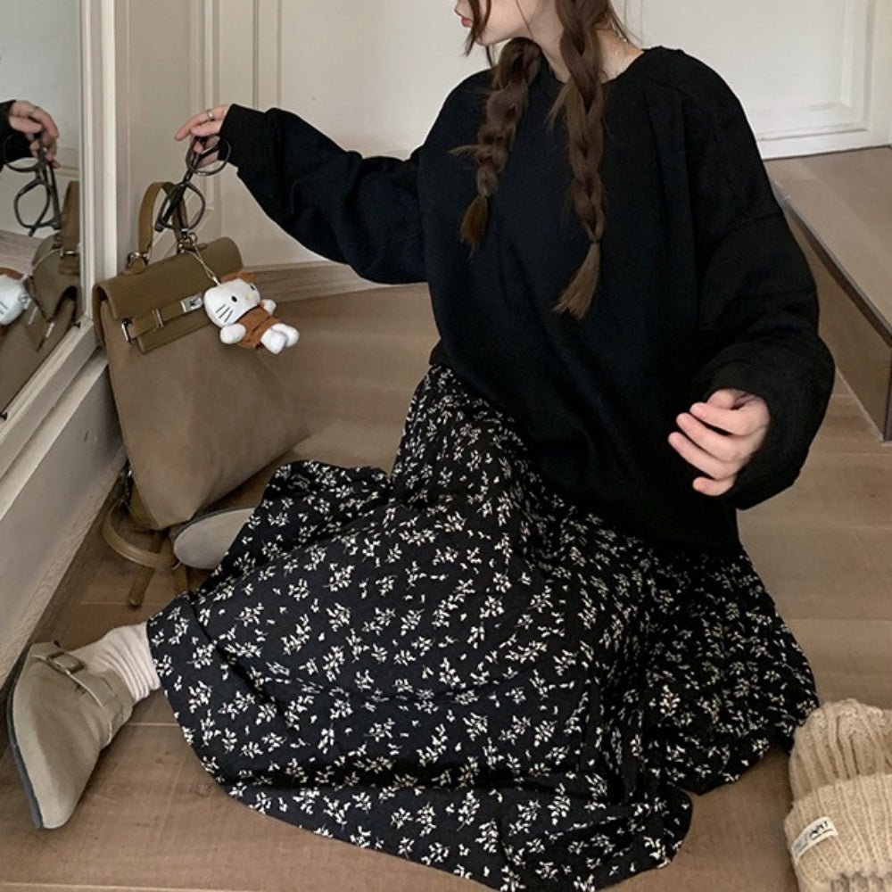 小花総柄ギャザーロングスカート｜オフィスカジュアル レディース 通販