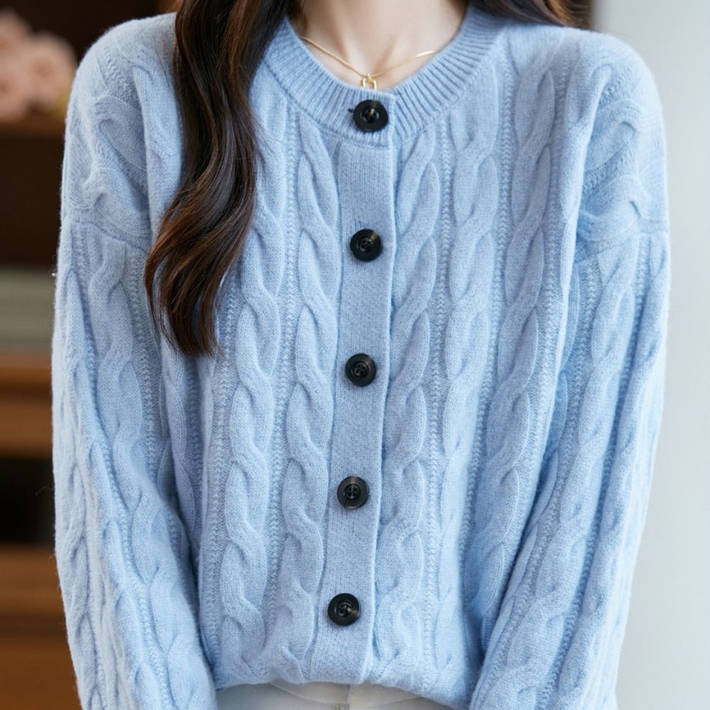 ウールケーブルニットカーディガン｜オフィスカジュアル レディース 通販【ミレジェネ】