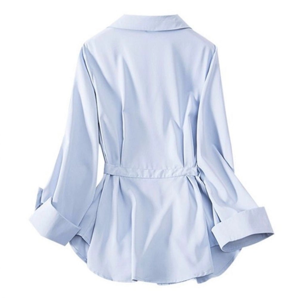 ウエストリボン付きスキッパーシャツ｜オフィスカジュアル レディース 通販【ミレジェネ】