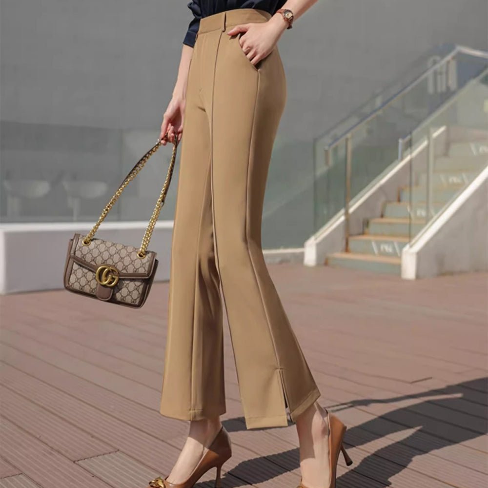サイドスリット入りフレアパンツ｜オフィスカジュアル レディース 通販【ミレジェネ】