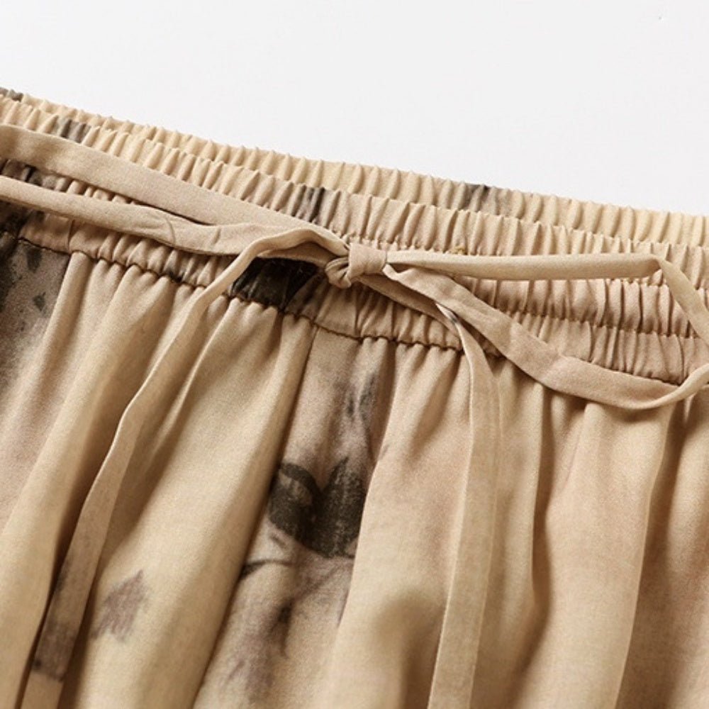 ウエストシャーリングリーフ柄パンツ｜オフィスカジュアル レディース 通販【ミレジェネ】