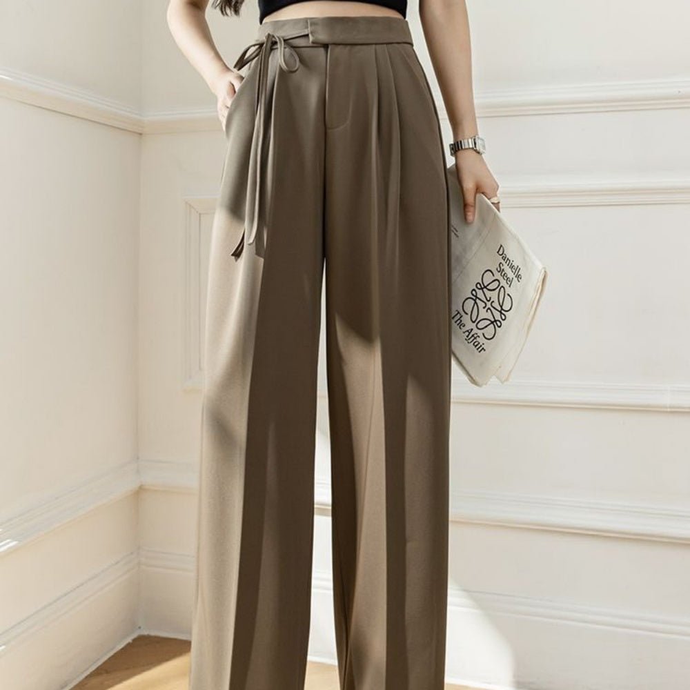 サイドリボンスラックスパンツ｜オフィスカジュアル レディース 通販【ミレジェネ】