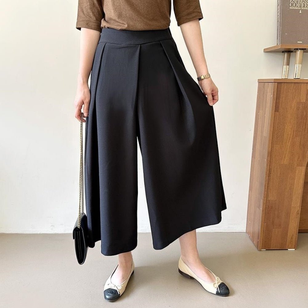 ハイウエストクロップドワイドパンツ｜オフィスカジュアル レディース 通販【ミレジェネ】