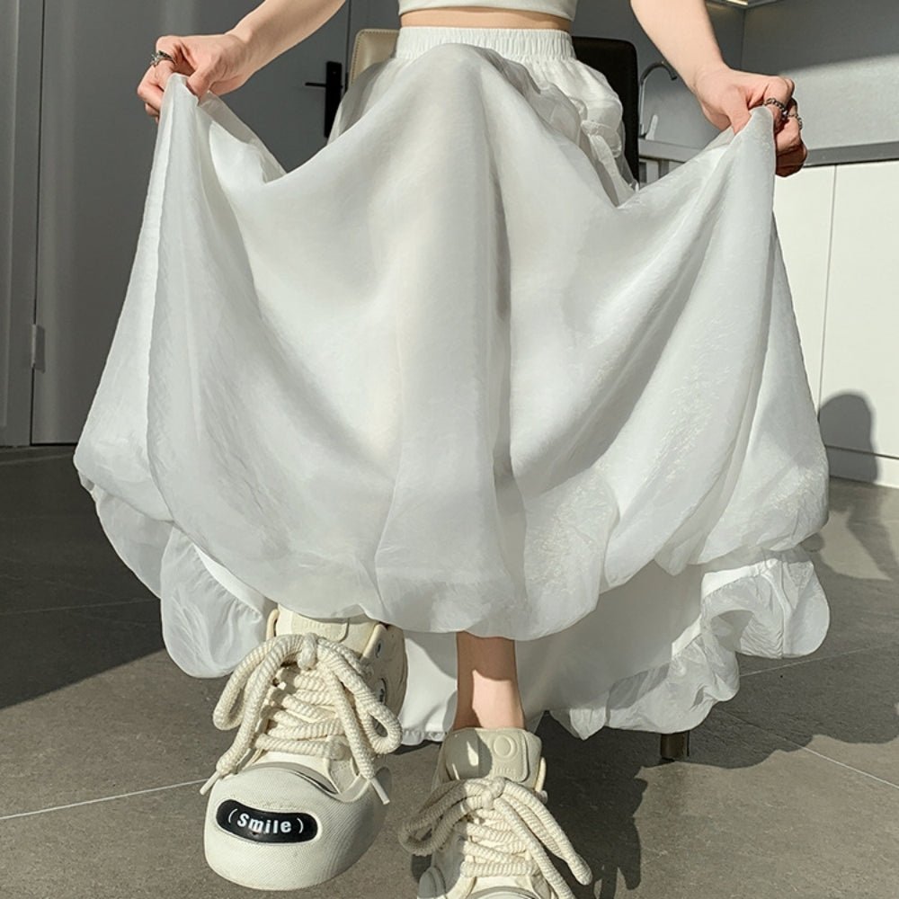 シフォンマキシバルーンスカート｜オフィスカジュアル レディース 通販【ミレジェネ】