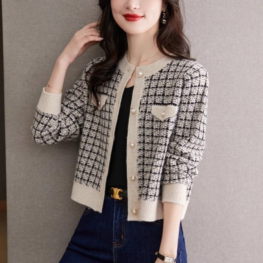 ツイード風配色カーディガン｜オフィスカジュアル レディース 通販【ミレジェネ】