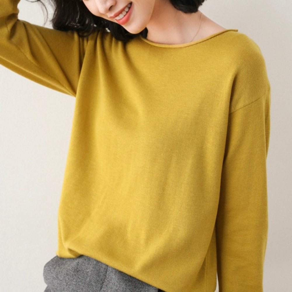 カシミヤ タッチボートネックセーター｜オフィスカジュアル レディース 通販【ミレジェネ】