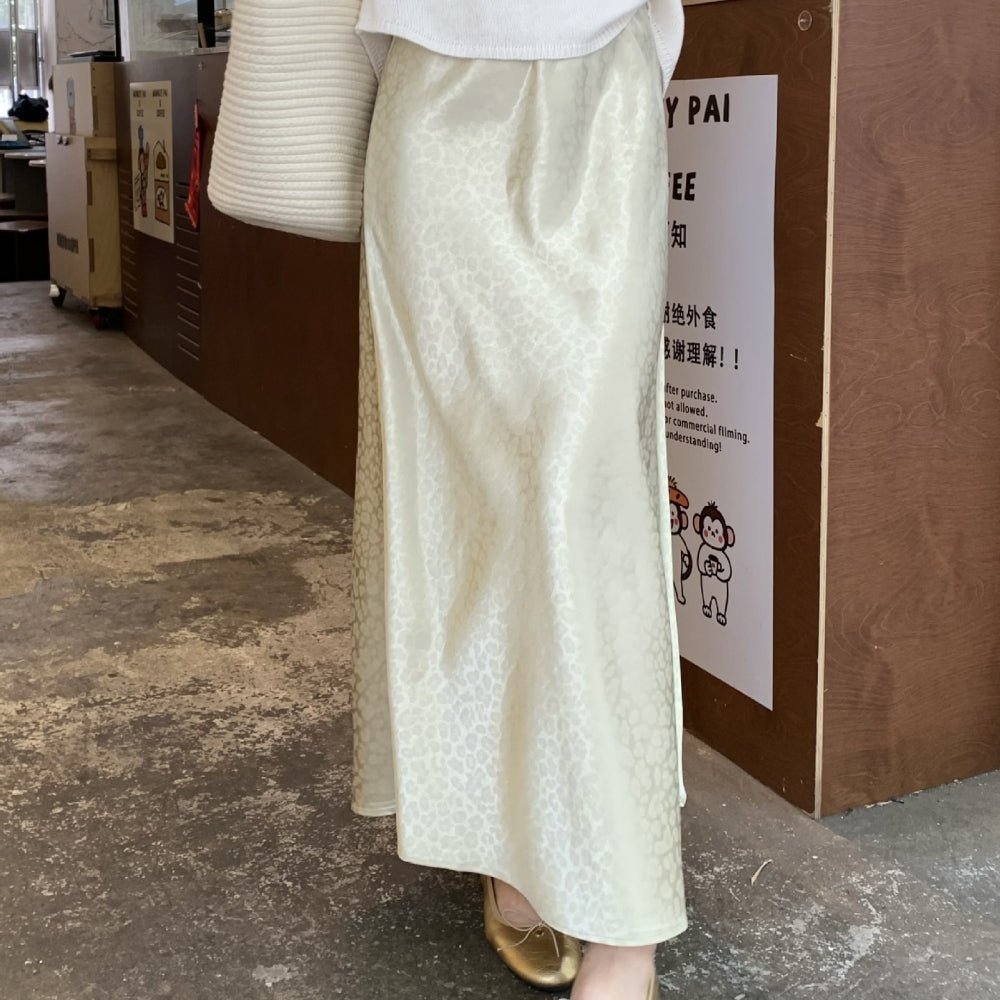 レオパ柄サテンマーメイドスカート｜オフィスカジュアル レディース 通販【ミレジェネ】