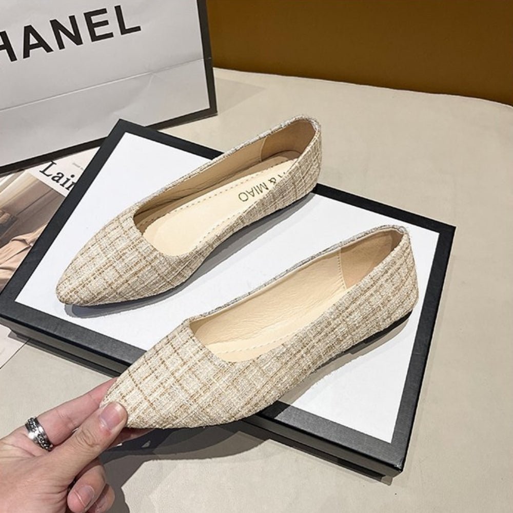 シンプルツイードフラットパンプス｜オフィスカジュアル レディース 通販【ミレジェネ】