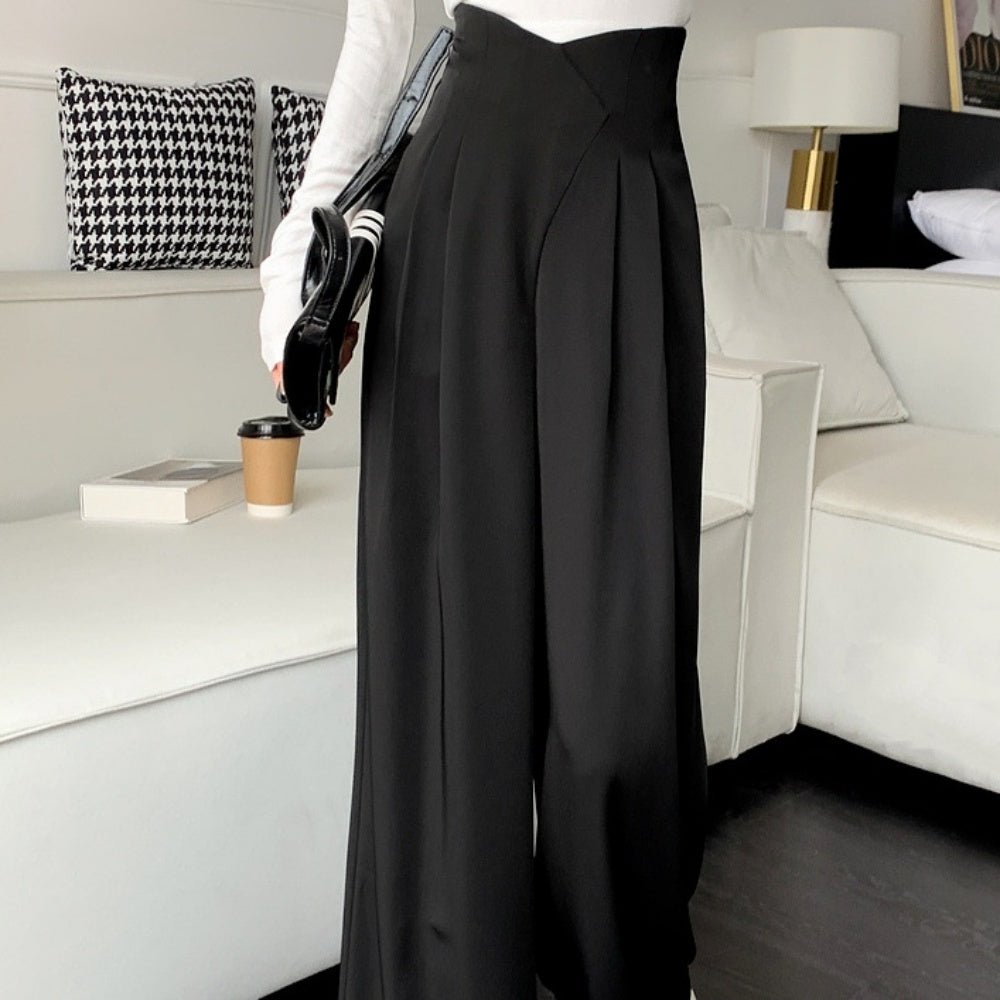 ラップ風ハイウエストスラックスパンツ｜オフィスカジュアル レディース 通販【ミレジェネ】