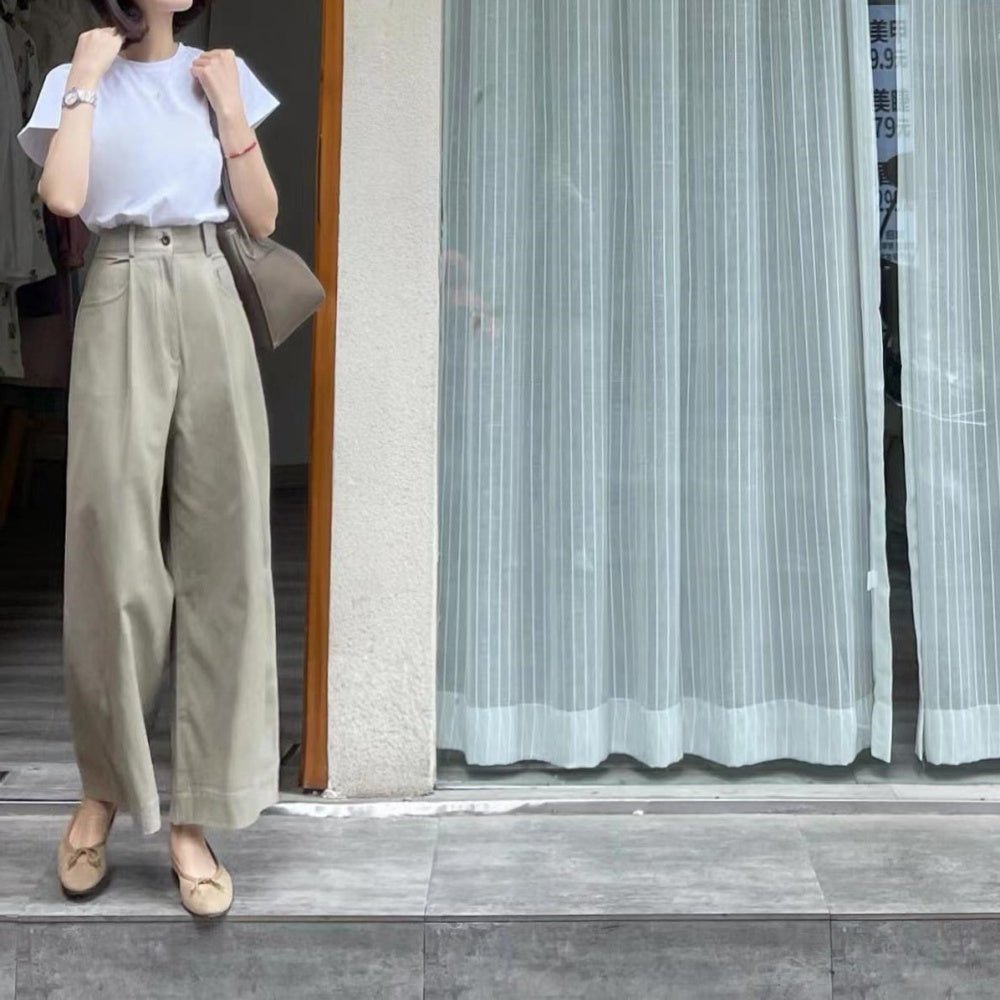 ハイウエストクロップドタックパンツ｜オフィスカジュアル レディース 通販 Millennial Generation【ミレジェネ】
