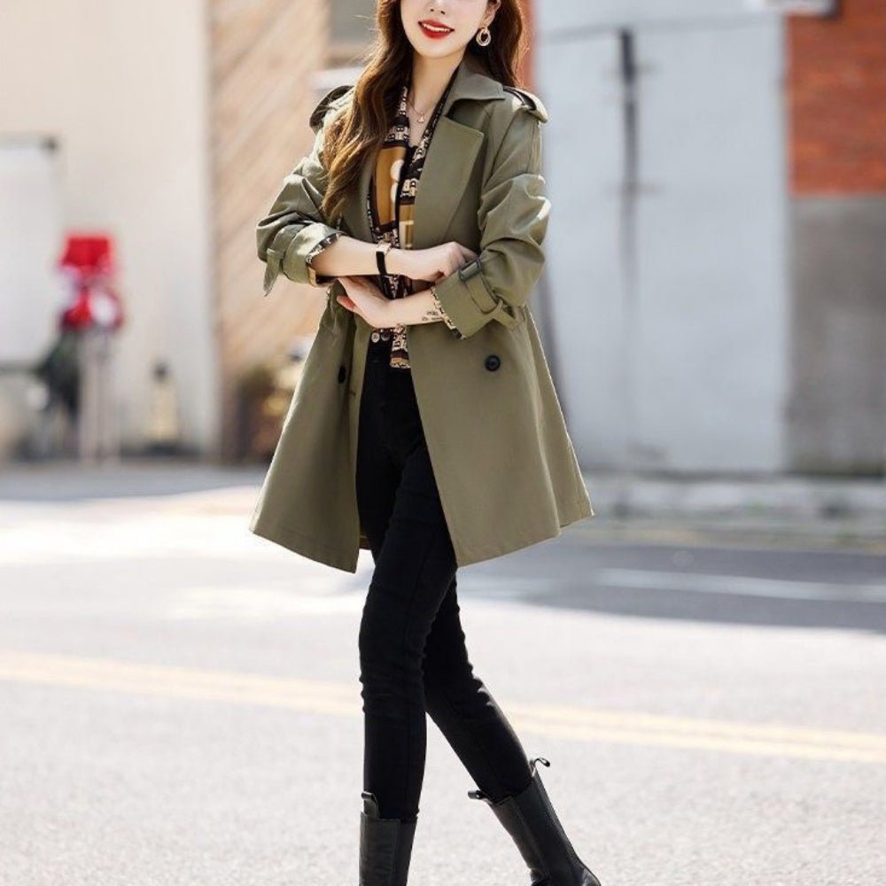 【美品】COGTHEBIGSMOKE ボタンレストレンチコート キャメル EMODA ロングトレンチコート（キャメル） -ファッション通販