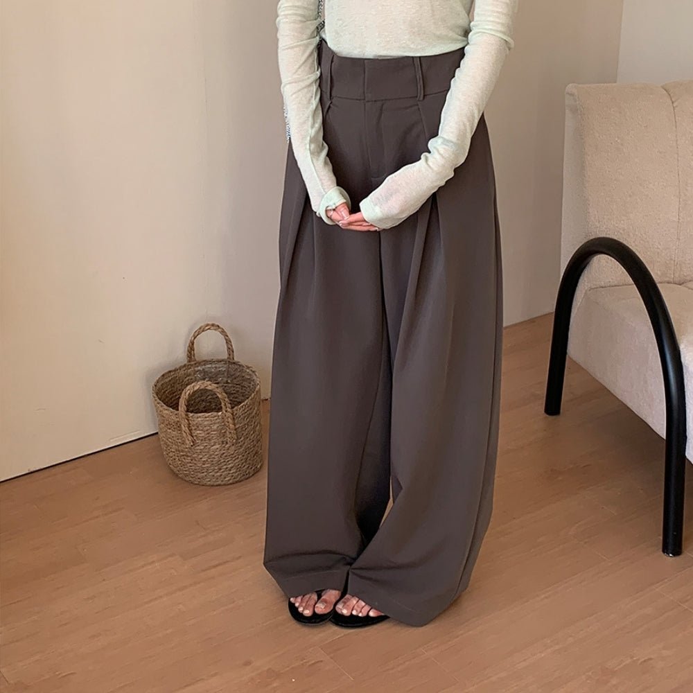 フロントワイドタックハイウエストパンツ｜オフィスカジュアル レディース 通販【ミレジェネ】