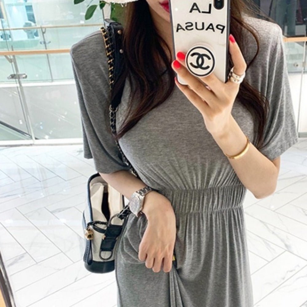 ウエストギャザーロングワンピース｜オフィスカジュアル レディース 通販【ミレジェネ】