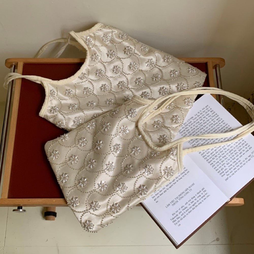 ビーズ刺繍サテントートバッグ｜オフィスカジュアル レディース 通販【ミレジェネ】