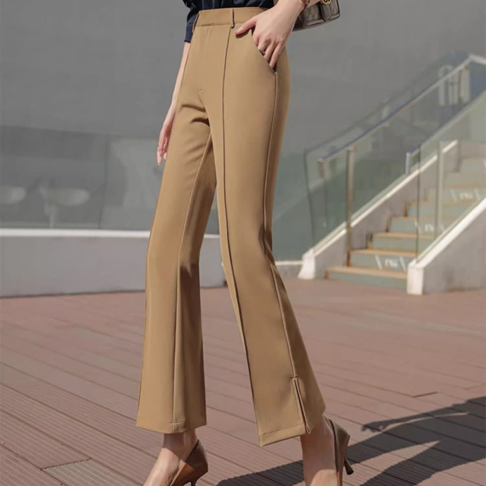 サイドスリット入りフレアパンツ｜オフィスカジュアル レディース 通販【ミレジェネ】