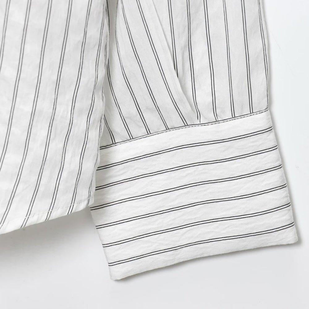 フラワーレースストライプシャツ｜オフィスカジュアル レディース 通販【ミレジェネ】