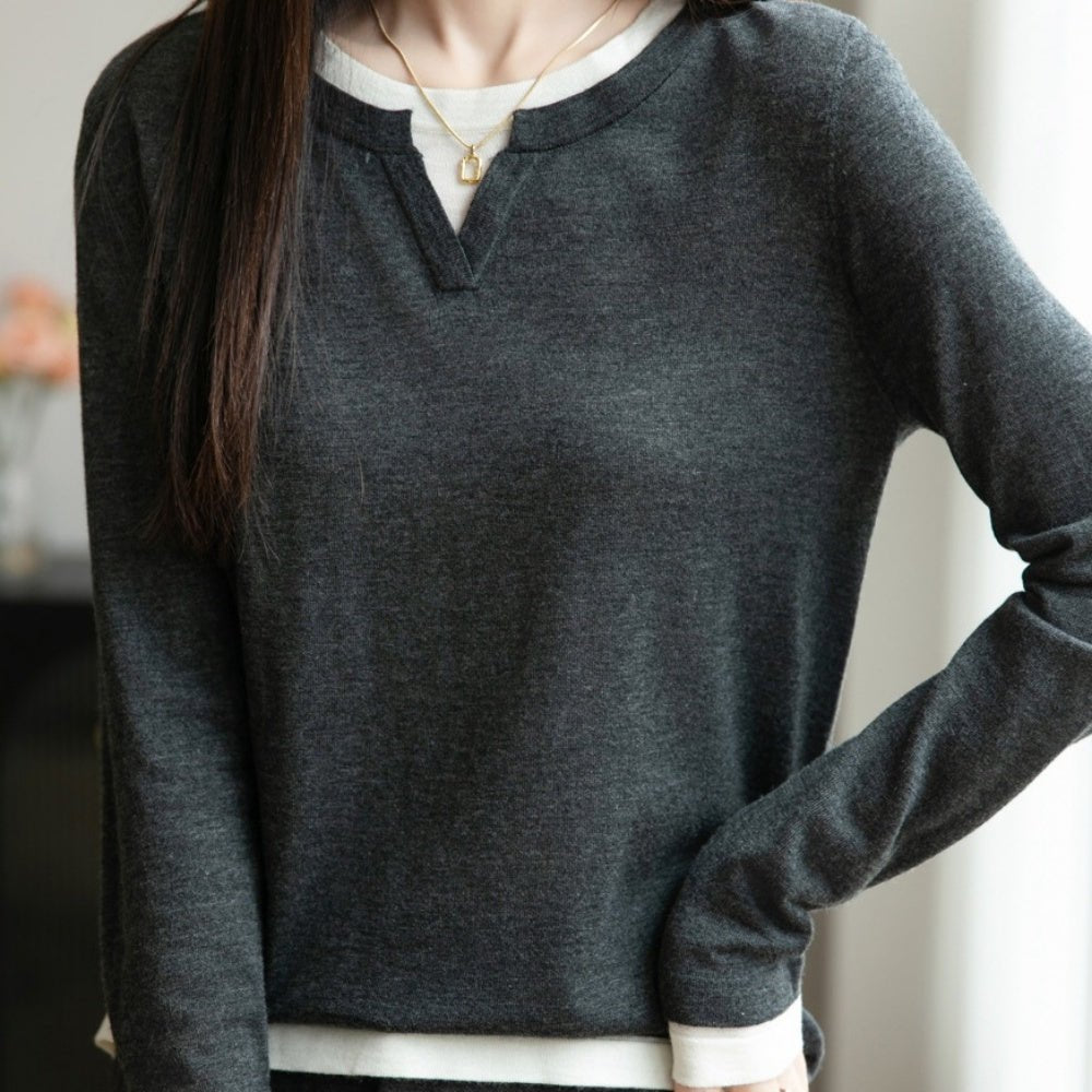 フェイクツーピースニット｜オフィスカジュアル レディース 通販【ミレジェネ】