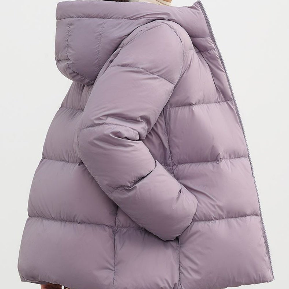 フード付きショートダウンジャケット｜オフィスカジュアル レディース 通販【ミレジェネ】