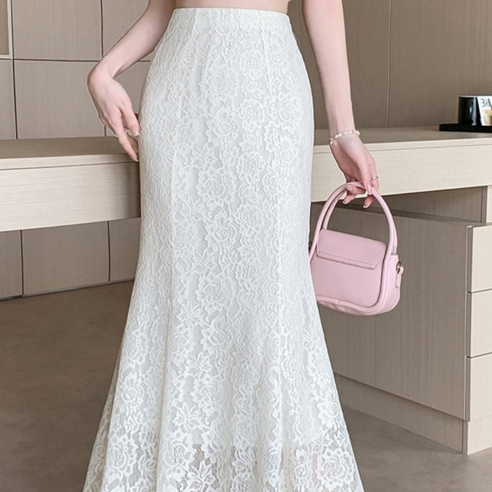 レース地ロングマーメイドスカート｜オフィスカジュアル レディース 通販【ミレジェネ】