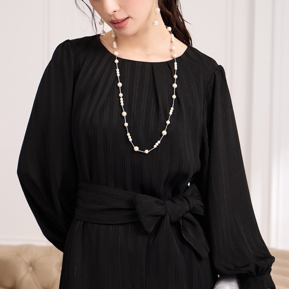 パフスリーブエレガントワンピース｜オフィスカジュアル レディース 通販【ミレジェネ】