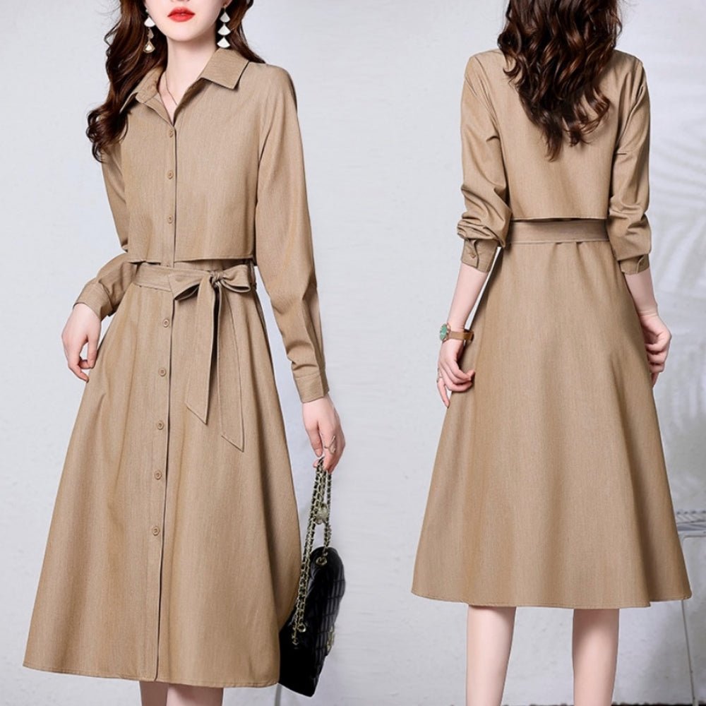 レギュラーカラーブラウスワンピース｜オフィスカジュアル レディース 通販【ミレジェネ】