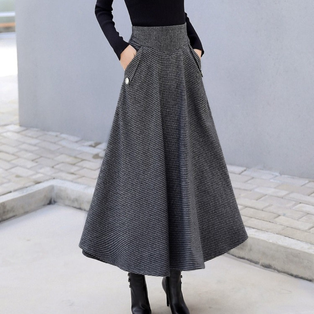 千鳥柄ハイウエストスカート｜オフィスカジュアル レディース 通販【ミレジェネ】
