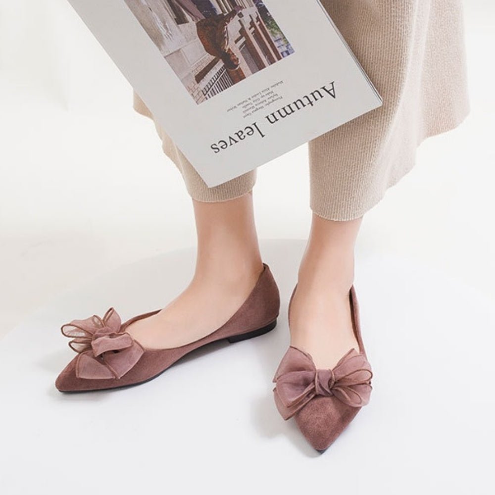 オーガンジーリボンフラットパンプス｜オフィスカジュアル レディース 通販【ミレジェネ】