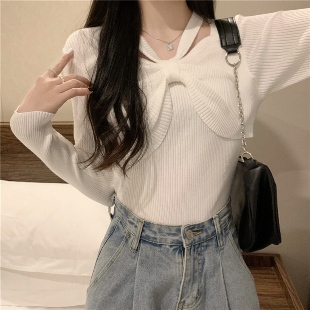 フロントリボンリブカットソー｜オフィスカジュアル レディース 通販【ミレジェネ】