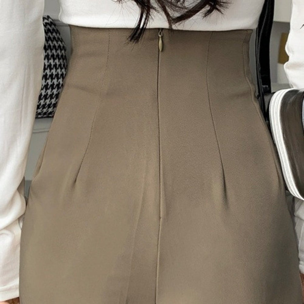 ラップ風ハイウエストスラックスパンツ｜オフィスカジュアル レディース 通販【ミレジェネ】