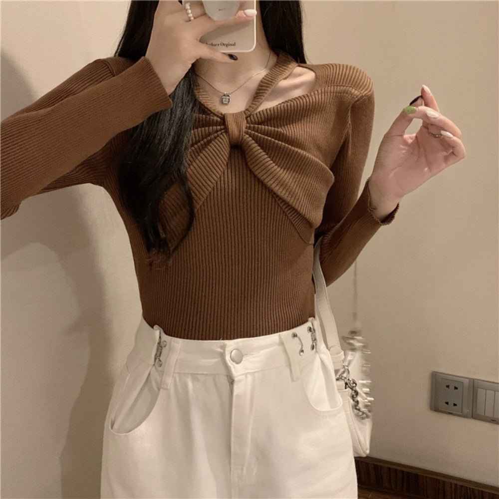 フロントリボンリブカットソー｜オフィスカジュアル レディース 通販【ミレジェネ】