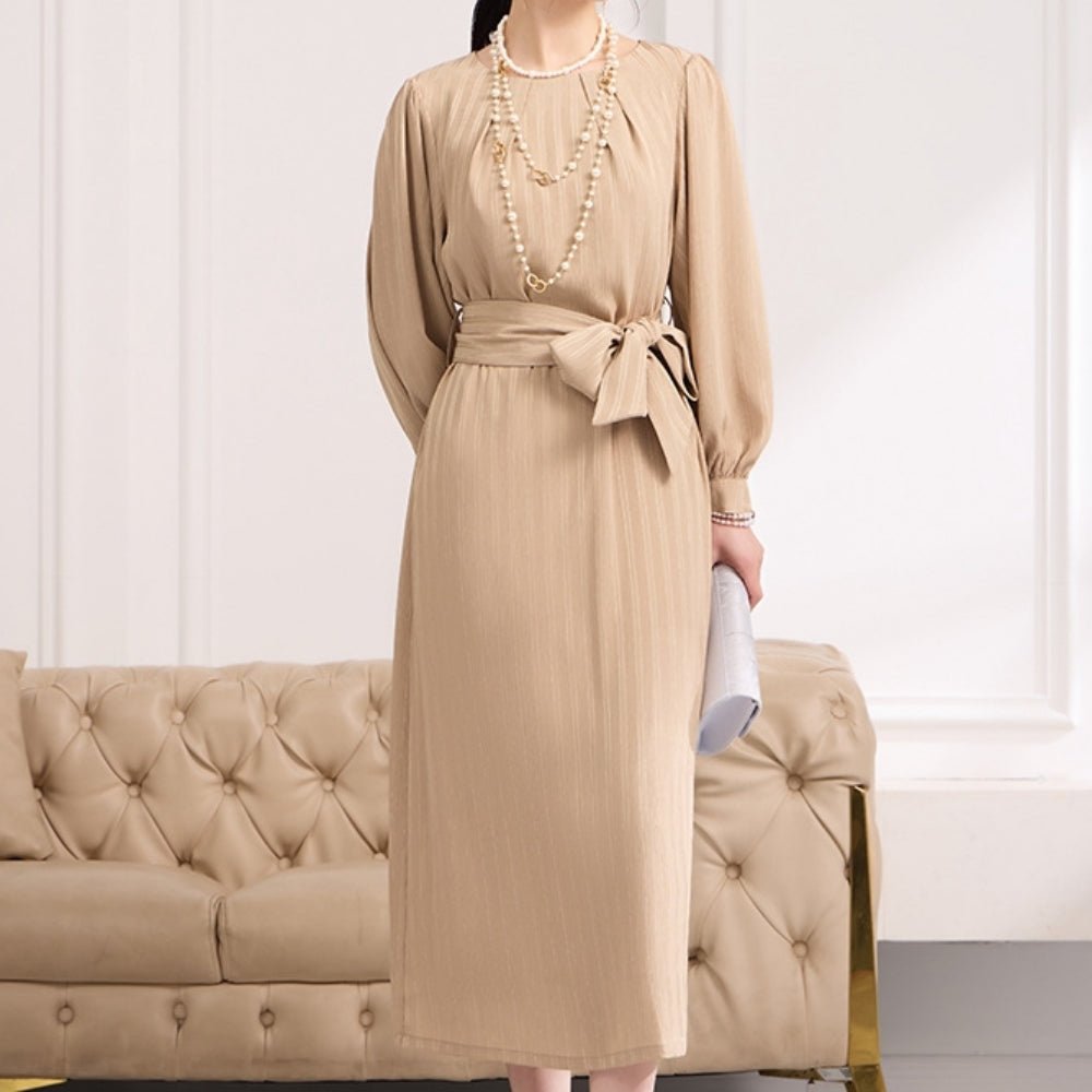 パフスリーブエレガントワンピース｜オフィスカジュアル レディース 通販【ミレジェネ】