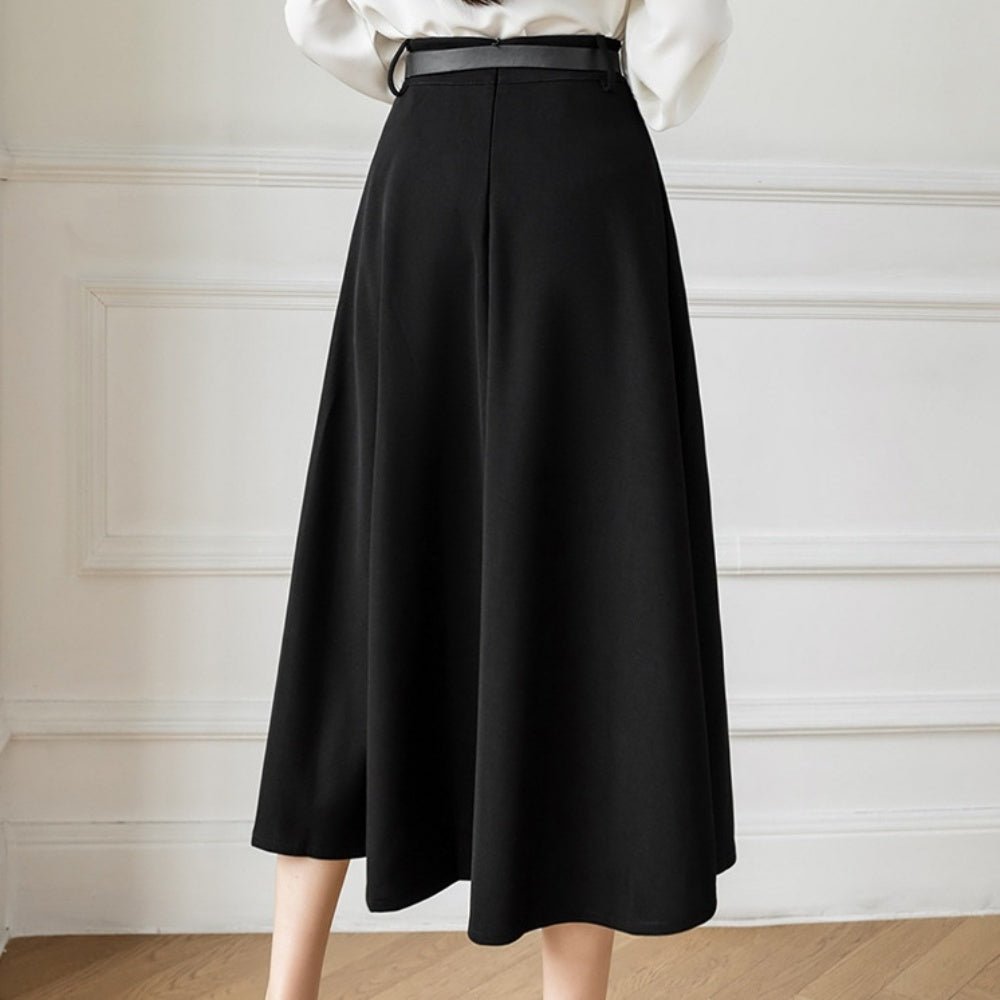 ボックスプリーツミディアムスカート｜オフィスカジュアル レディース