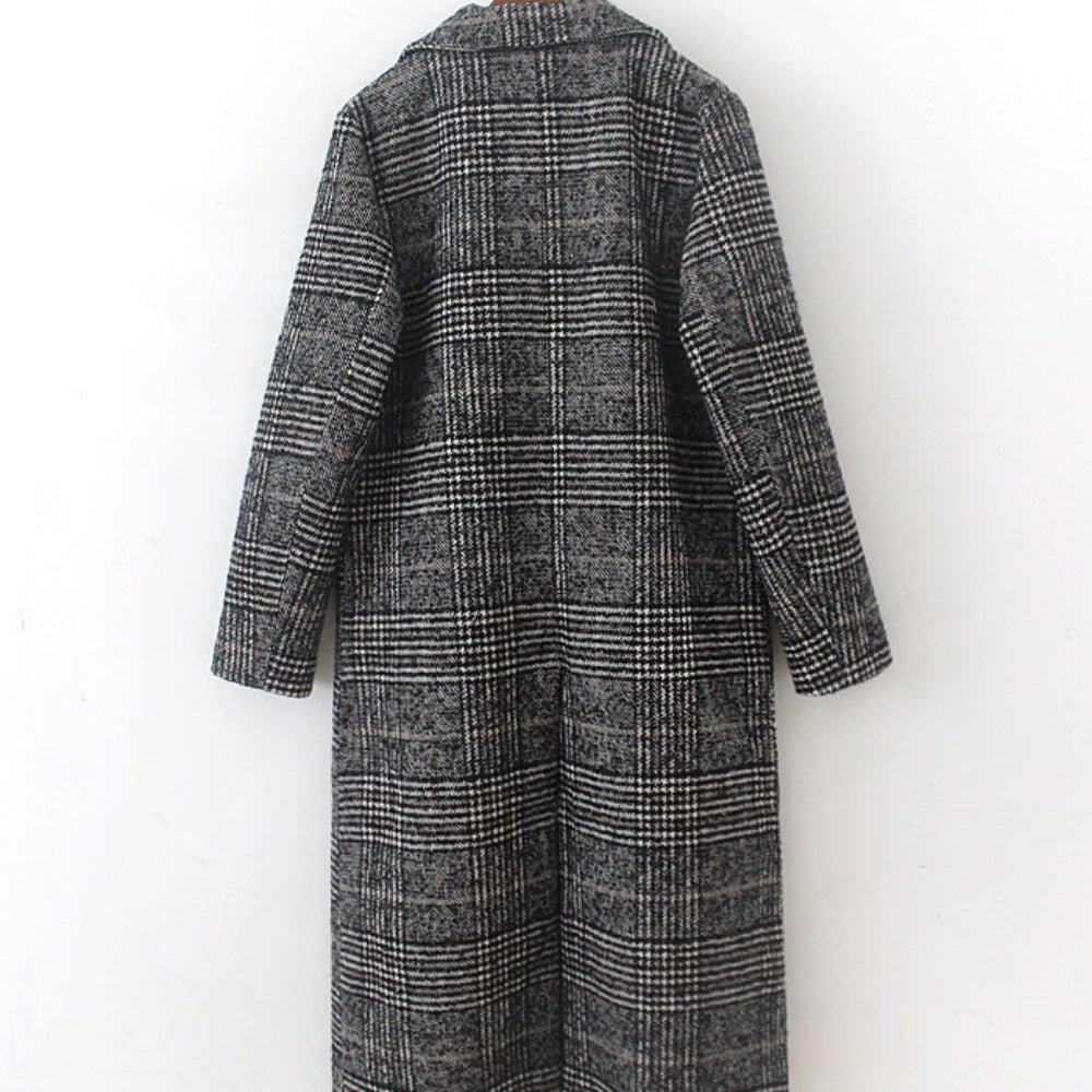 チェック柄ロングチェスターコート｜オフィスカジュアル