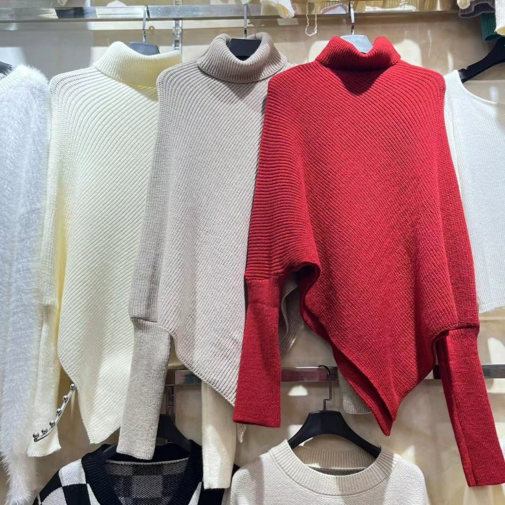 アシメヘムタートルネックニット｜オフィスカジュアル レディース 通販【ミレジェネ】