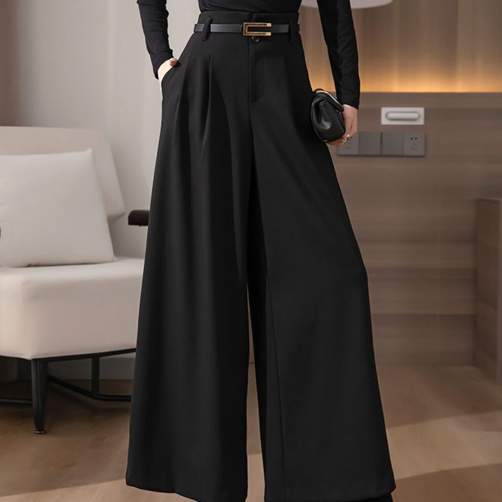 ハイウエストタック入りワイドパンツ｜オフィスカジュアル レディース 通販【ミレジェネ】