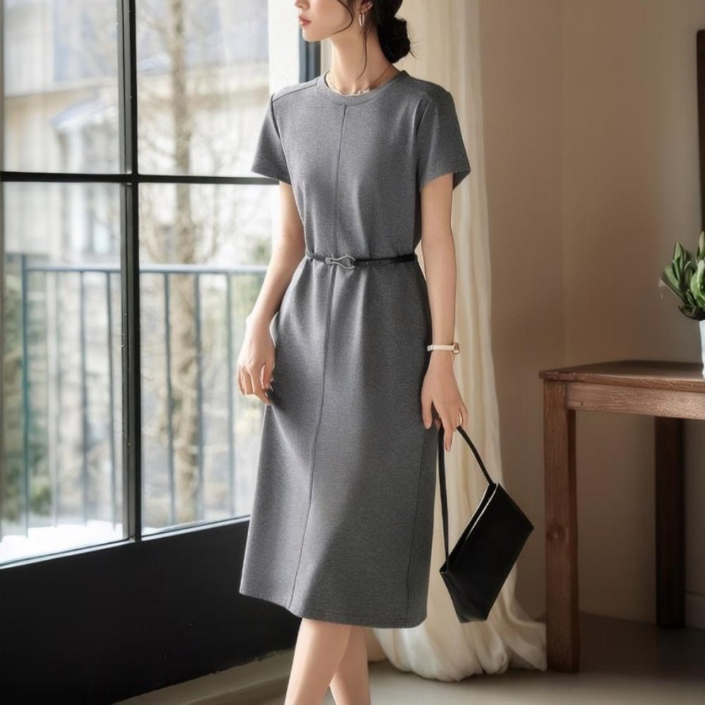ウエストベルト付ワンピース｜オフィスカジュアル レディース 通販【ミレジェネ】