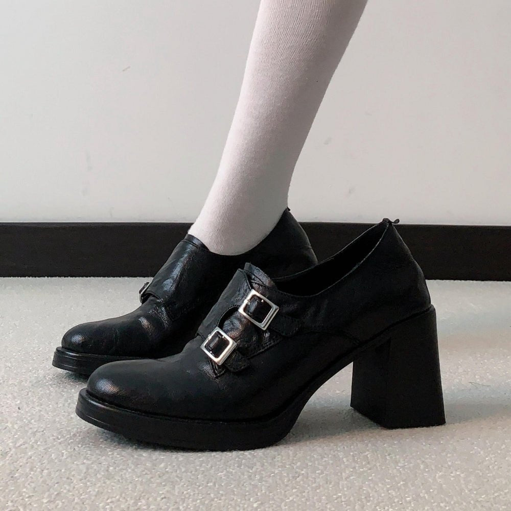 モンクストラップ太ヒールシューズ｜オフィスカジュアル レディース 通販【ミレジェネ】